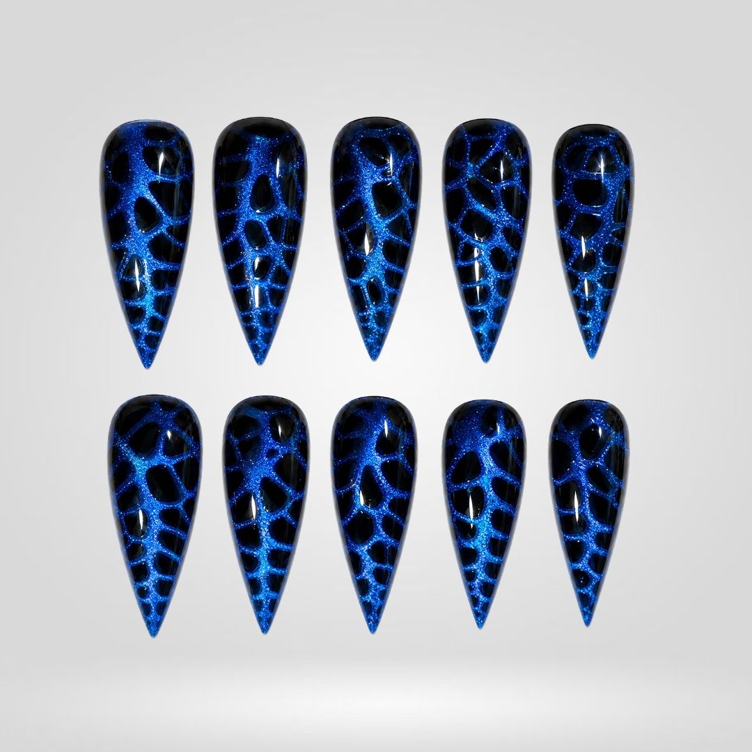 Cobalt Leopard Press-On Nails - Aninail