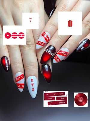 Kpop Concert Press On Nails | Pop Idol Inspired Nail Art | Glossy Stage Aesthetic Nails | Edgy Music Fan Press Ons | Handmade Nails| OB385HC