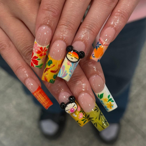 Pucca Cartoon Press On Nails | 3D Floral & Character Nail Art | Cute Cartoon Nail Set | Pucca-Inspired Nail| Kawaii Fun Nail Design| OB891HK