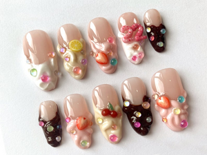 Customizable Birthday-Themed Press On Nails Set | Age Option - Colorful and Fun Nail Art Designs | Cute Birthday Nails | OB222S