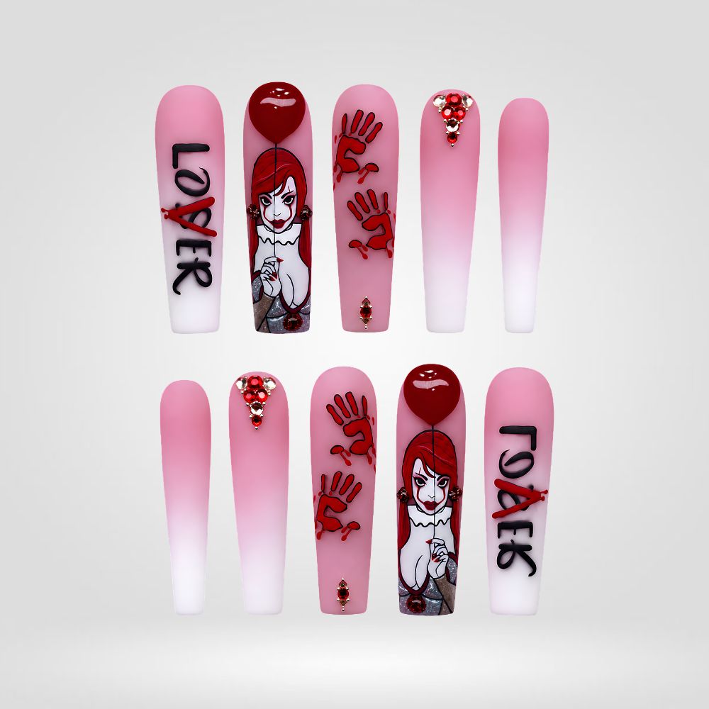 Bloody Valentine Handprint Horror Press-On Nails - Aninail