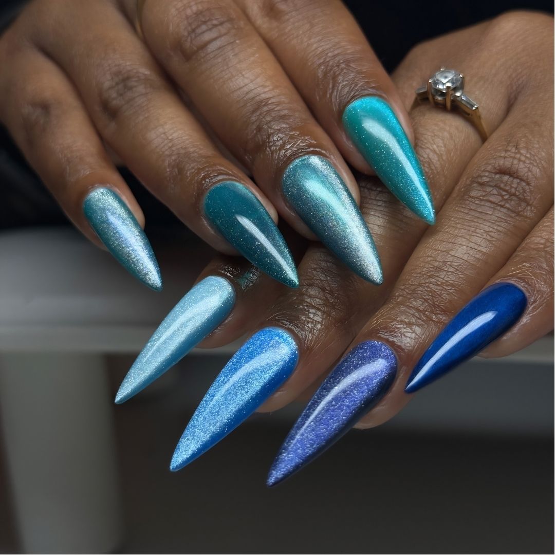 Moonlit Glow Magnetic Cat Eye Press-On Nails - Aninail