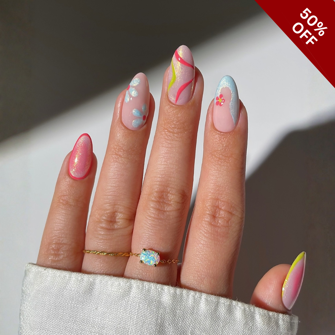 Petal Muse Floral Press-On Nails - Aninail