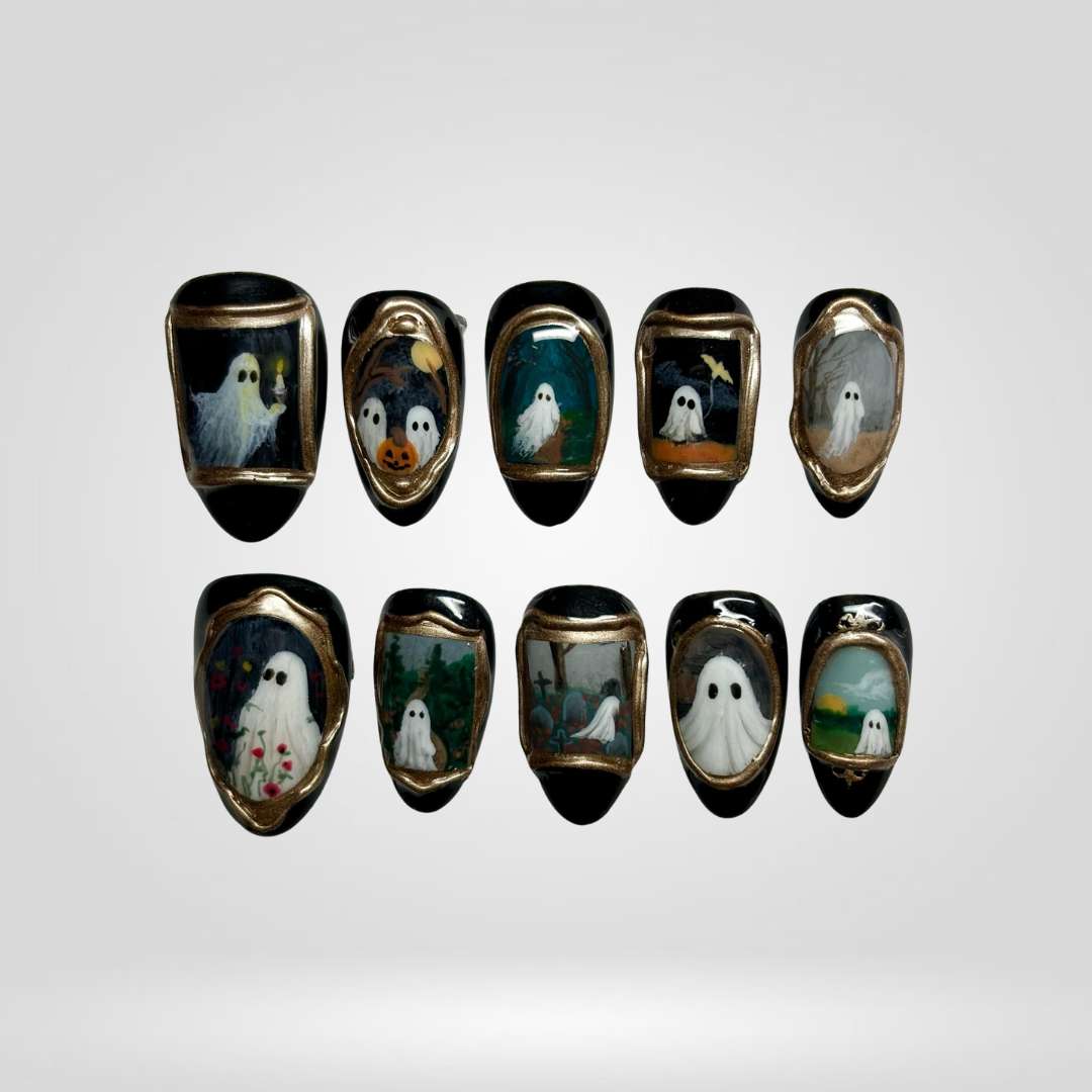 Haunted Portrait 3D Ghost Press-On Nails - Aninail