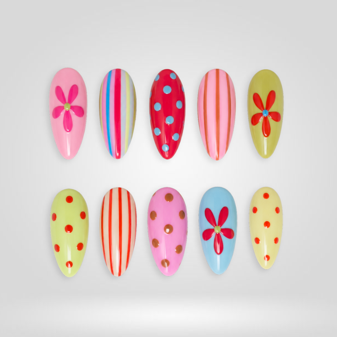 Flower Pop 3D Candy Press-On Nails - Aninail