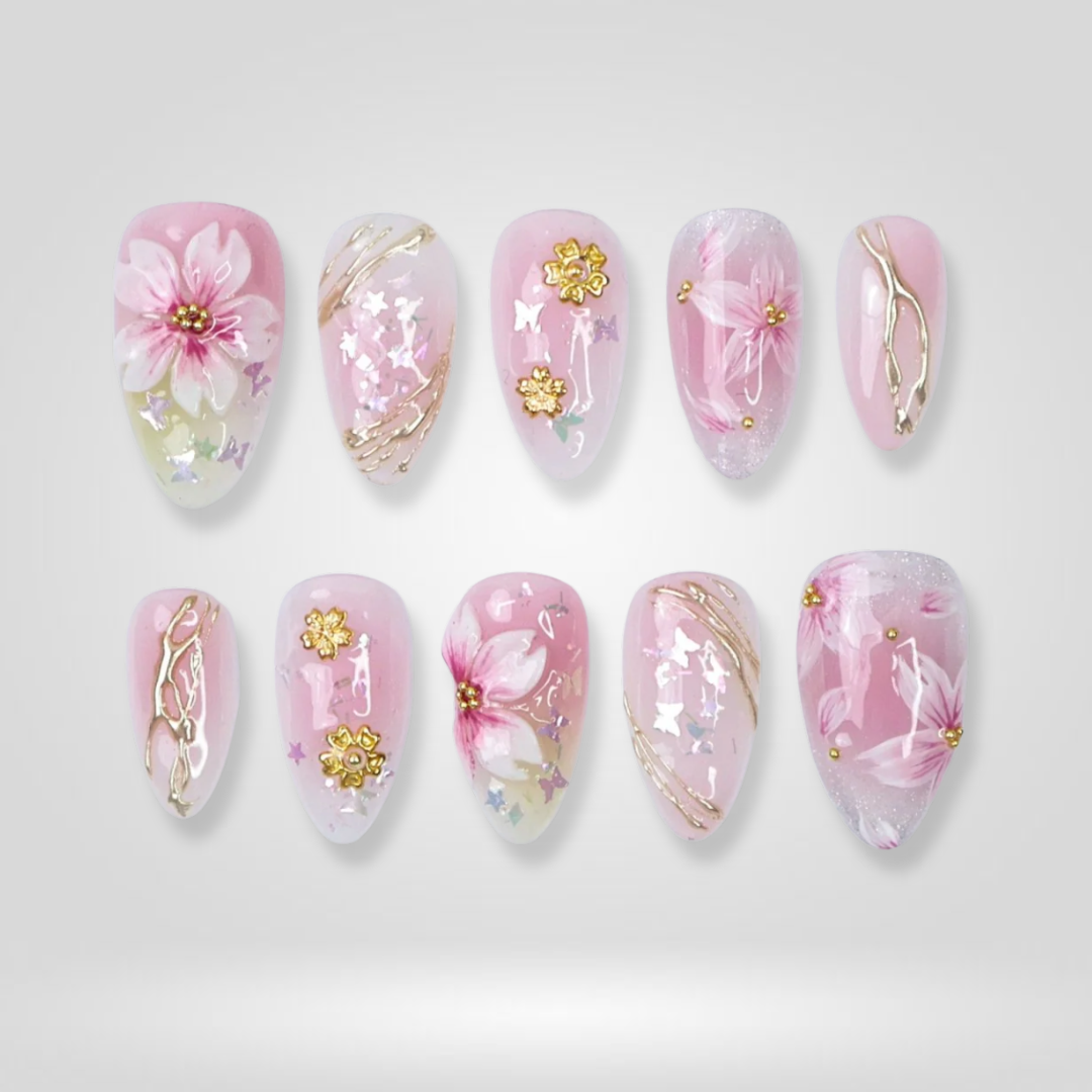Cherry Petal Sakura Blossom Press-On Nails - Aninail
