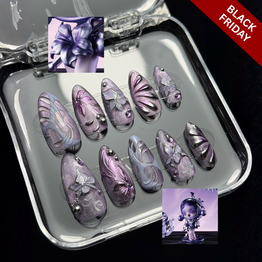 Eternal Chrome 3D Metallic Press-On Nails - Aninail