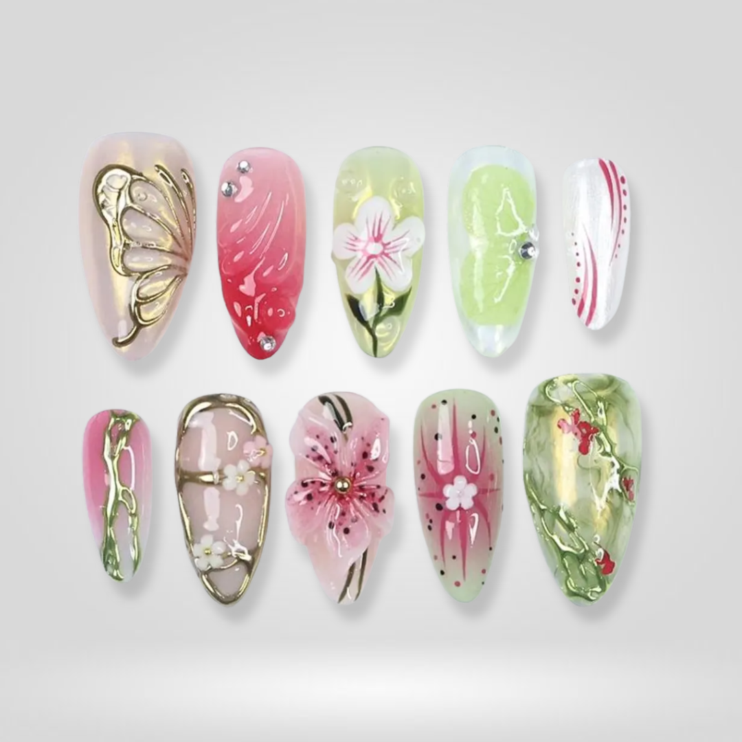 Blossom Charm Press-On Nails - Aninail