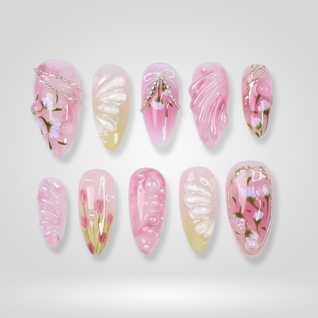 Pearl Glow Iridescent Press-On Nails - Aninail