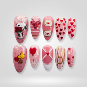 Heart Charm Red Valentine Press-On Nails - Aninail