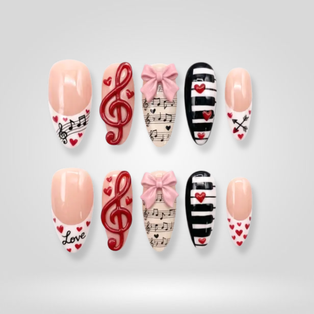 Rosy Pearl Valentine Press-On Nails - Aninail
