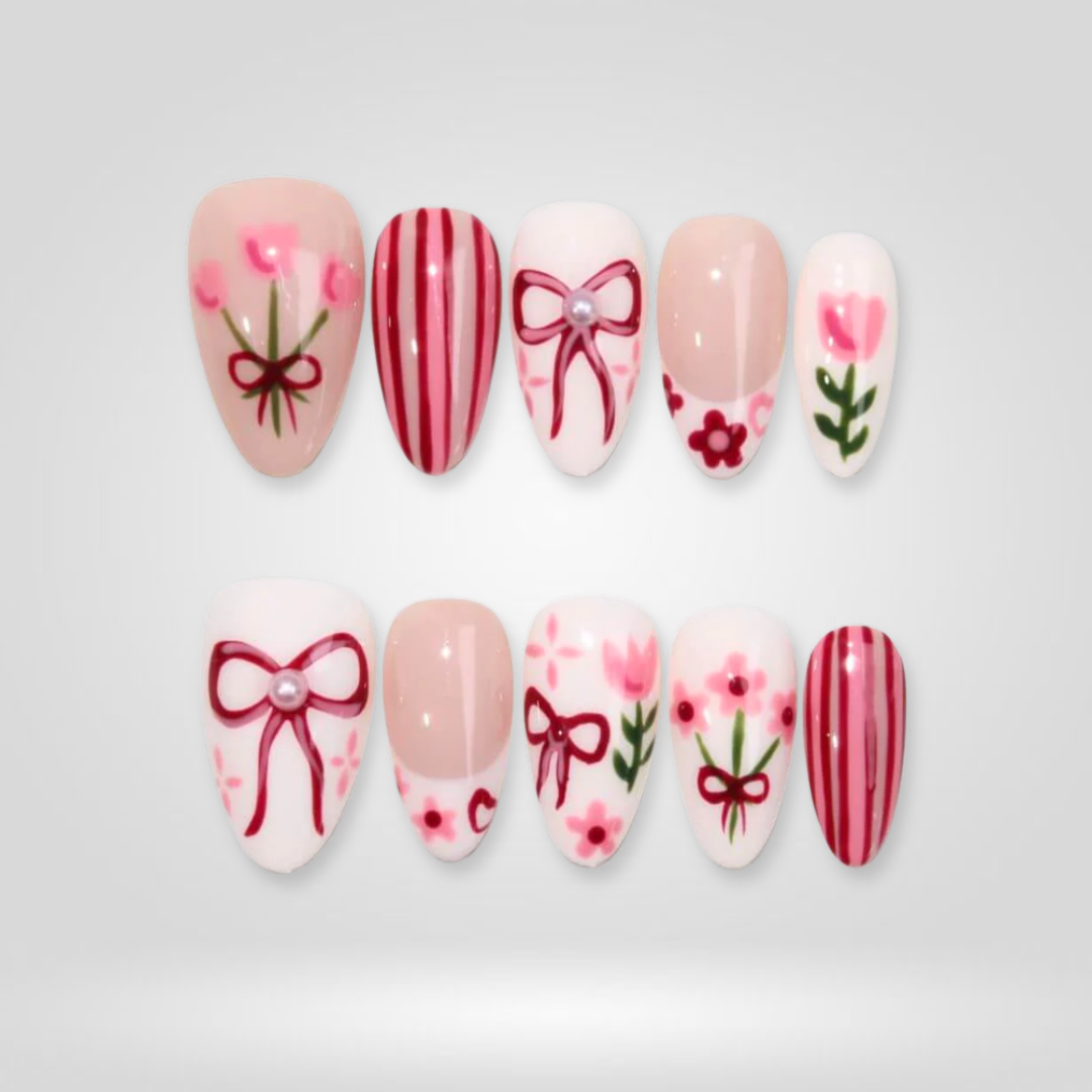 Leaf Dew Botanical Green Press-On Nails - Aninail
