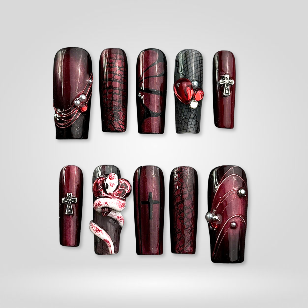 Midnight Spell Mystical Press-On Nails - Aninail