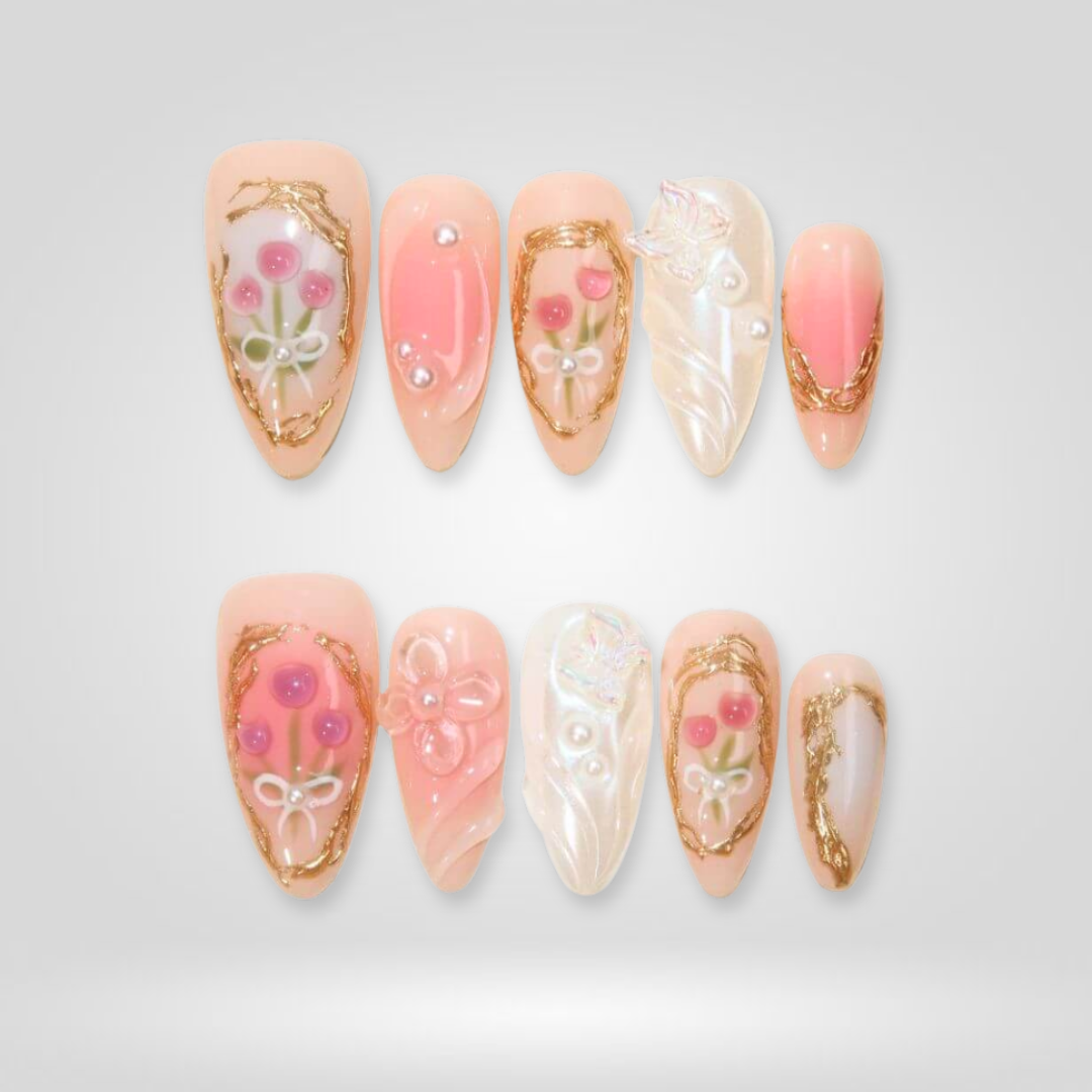 Soft Halo 3D Pastel Press-On Nails - Aninail