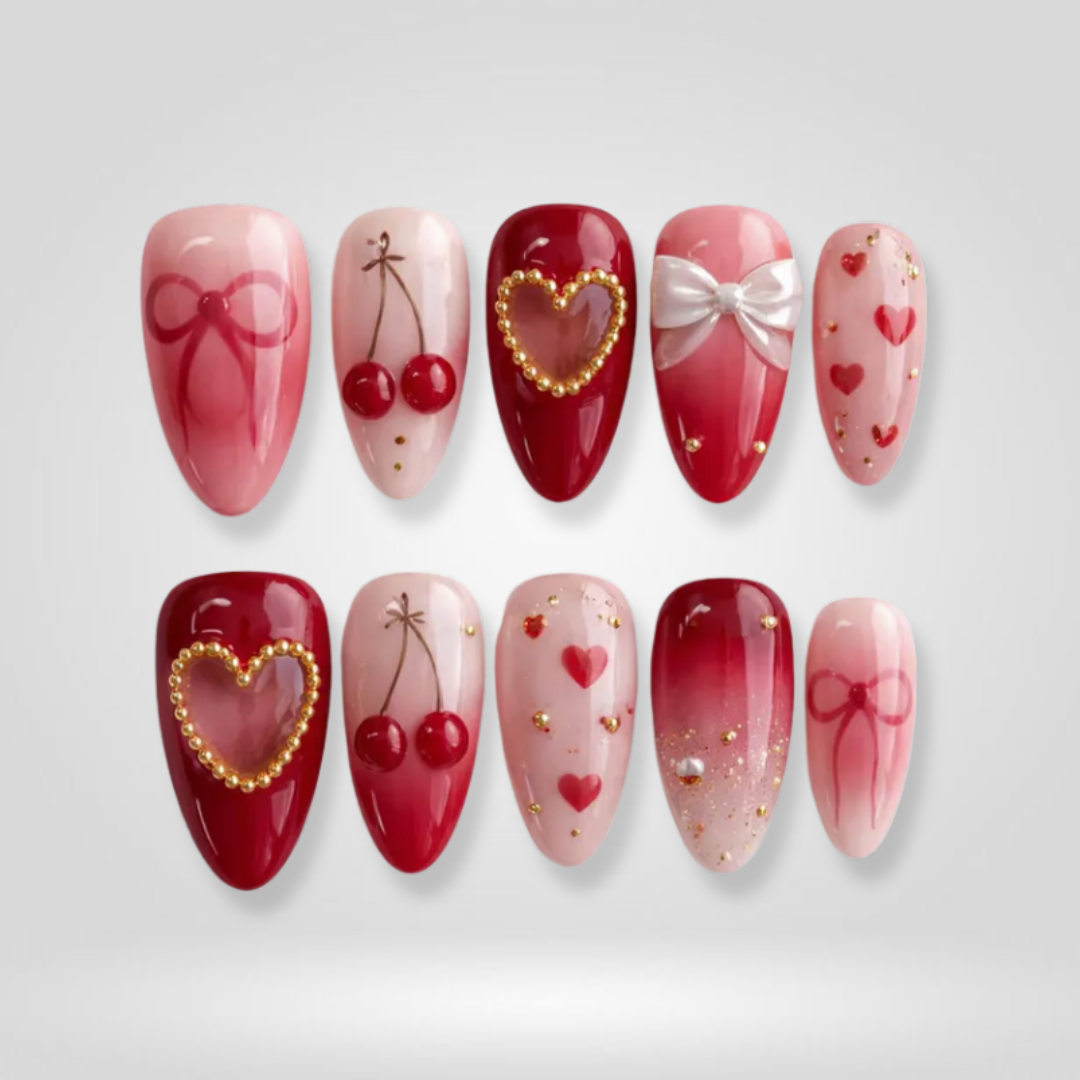 Cupid Glow Valentine Press-On Nails - Aninail