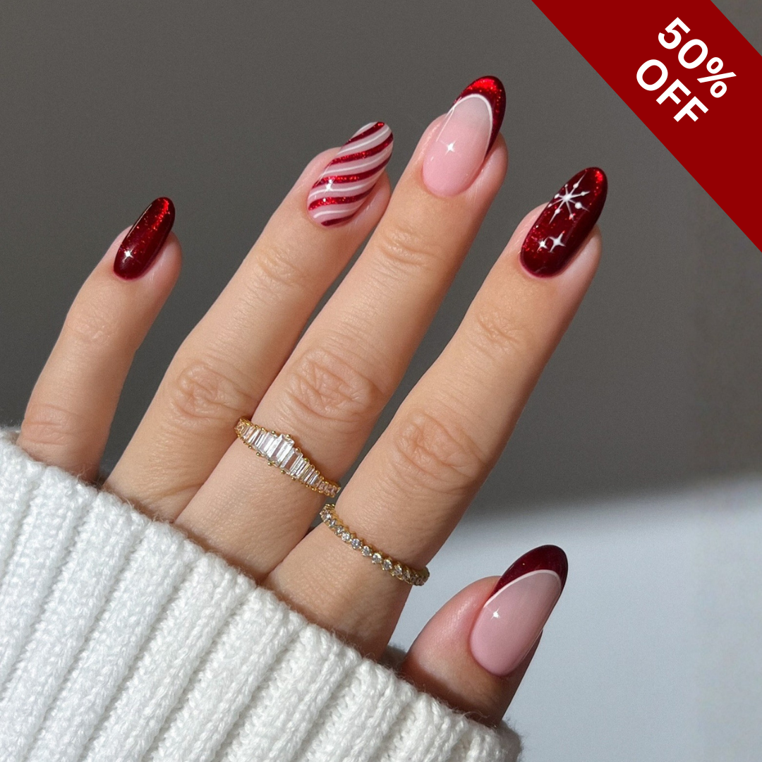Holiday Sparkle Christmas Press-On Nails - Aninail