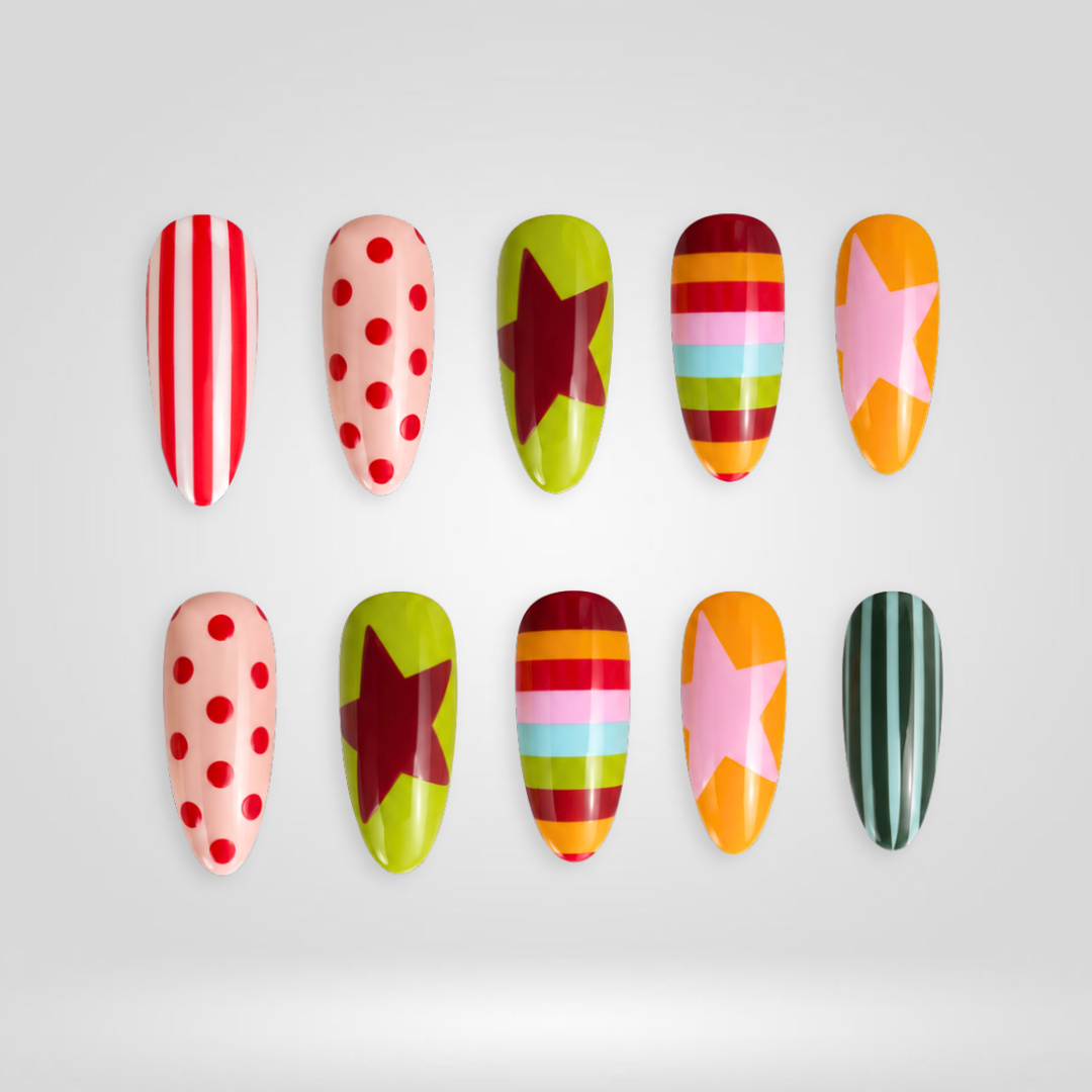 Retro Star Starry Press-On Nails - Aninail