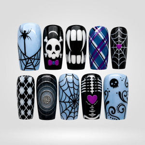 Blue Haunt Spooky Press-On Nails - Aninail