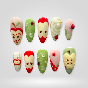 Apple Charm Fruit Press-On Nails - Aninail