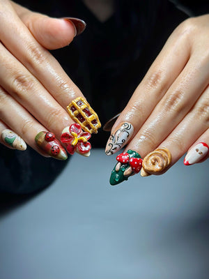 Melancholic Cartoon Press On Nails | Cottagecore Nail Art | Mushroom & Dessert Nails | Fantasy Character Nails | Artistic Press Ons| OB326HC