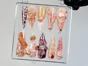 Ocean Nail | Press On Nails | Elegant Coastal Press Ons | Beach Vibes Fake Nails | Beach-Inspired Nail Art | Beach Wedding Nails | OB777YK