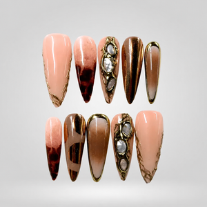 Golden Muse Metallic Press-On Nails - Aninail