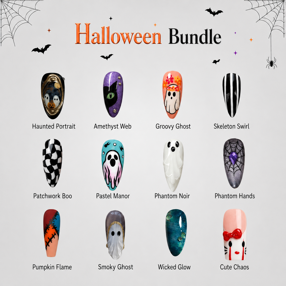 Spooky 2D Halloween Bundle Press-On Nails - Aninail