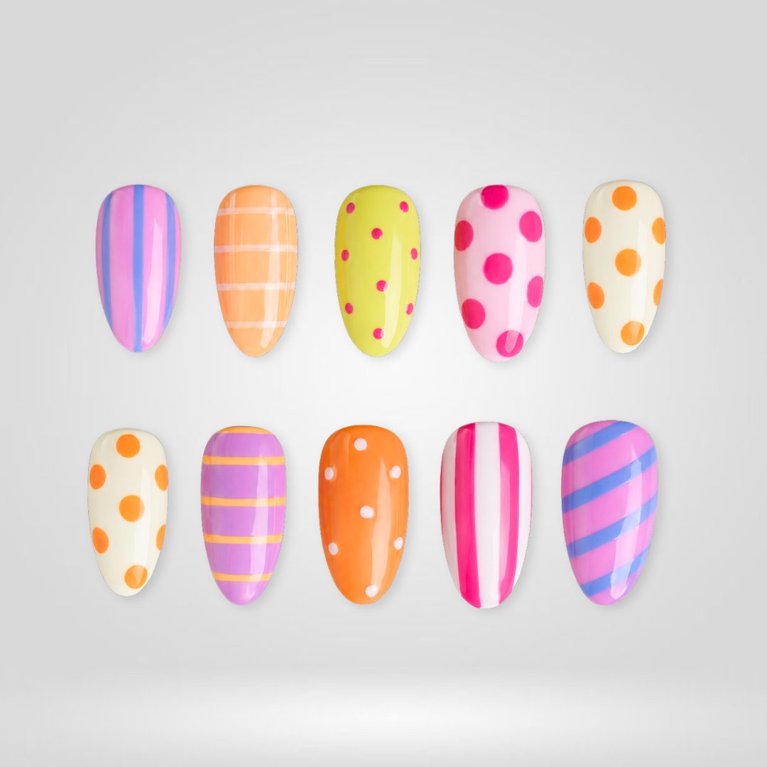 Pastel Pop 3D Floral Press-On Nails - Aninail