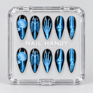 Afterglow X-Ray Halloween Almond Press-On Nails - Aninail