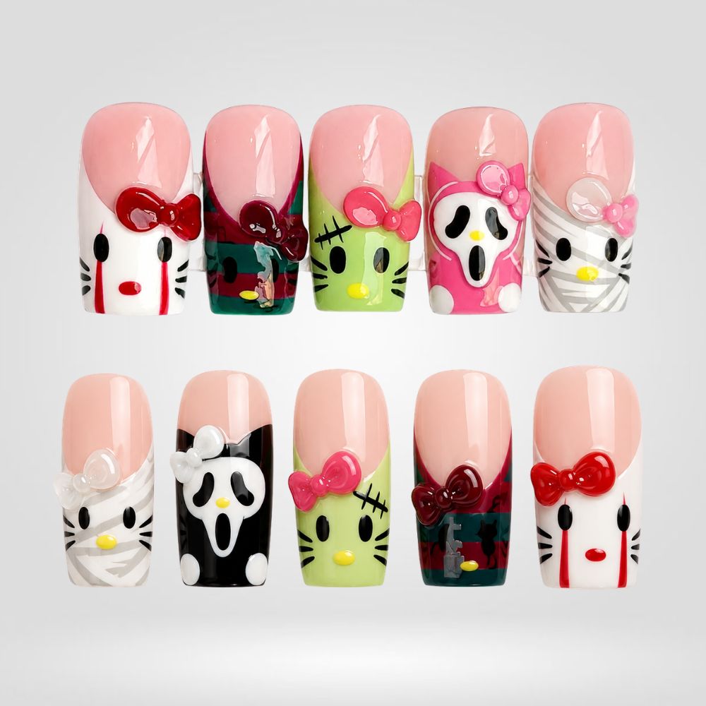 Cute Chaos Pastel Halloween Press-On Nails - Aninail