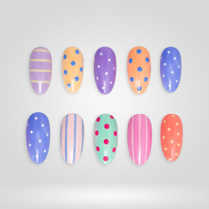 Pastel Dots 3D Floral Press-On Nails - Aninail