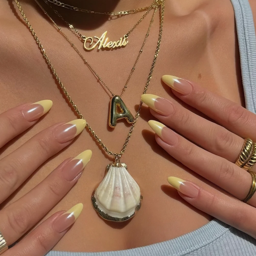 Elegant French Stiletto Press-On Nails - Aninail