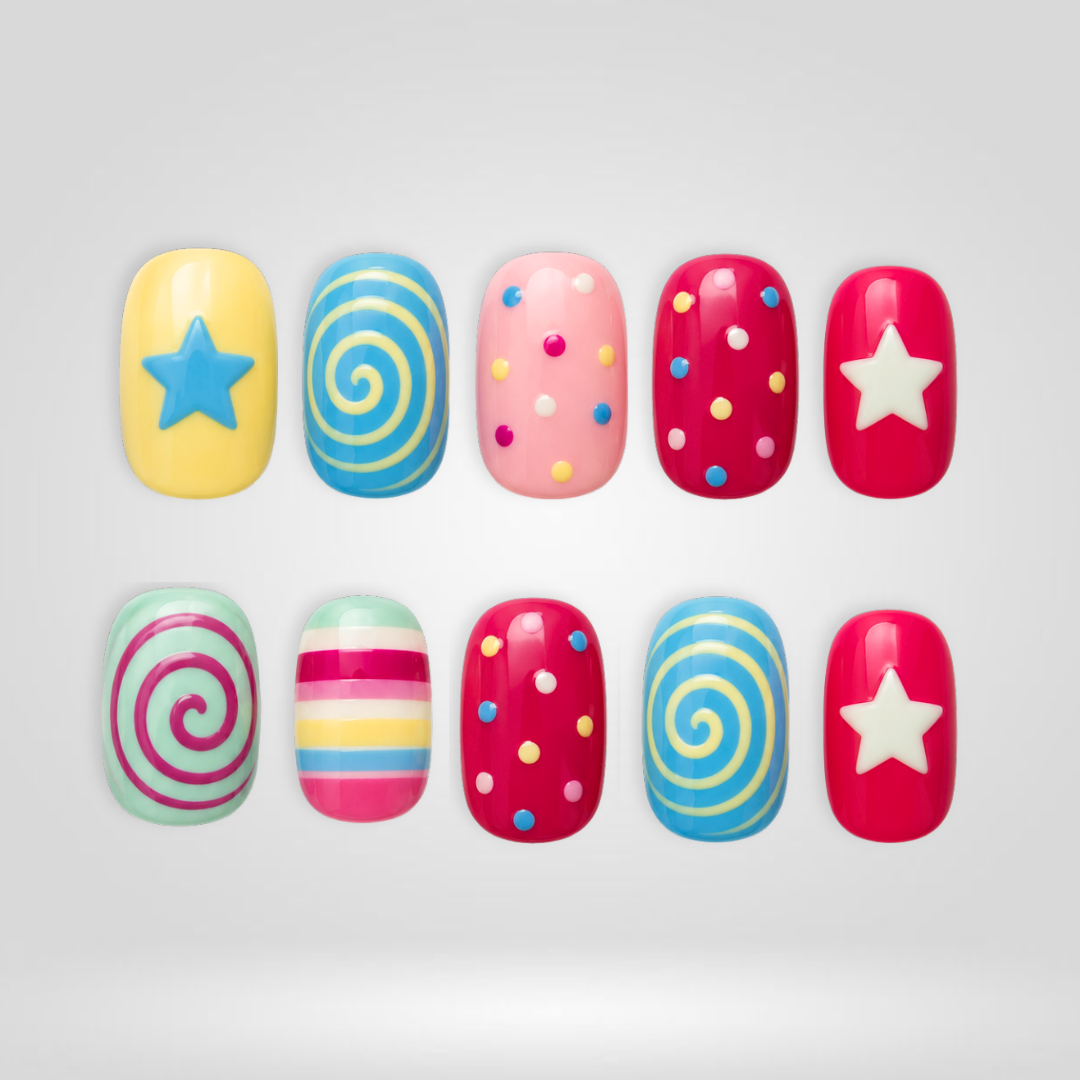 Colorful Candy 3D Press-On Nails - Aninail