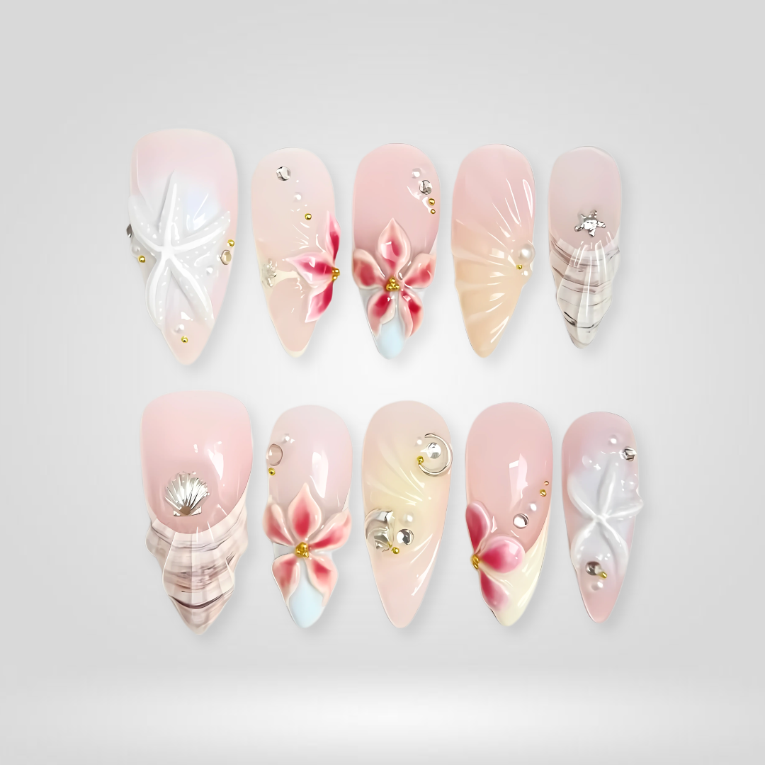 Seaside Muse Koi Ocean Press-On Nails - Aninail