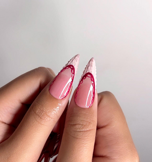 Elegant Burgundy Christmas Press On Nails | Glossy Christmas Nail Art| Winter Holiday Nail Art | Glossy Stiletto Press Ons | OB1194EC