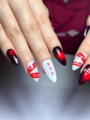 Kpop Concert Press On Nails | Pop Idol Inspired Nail Art | Glossy Stage Aesthetic Nails | Edgy Music Fan Press Ons | Handmade Nails| OB385HC