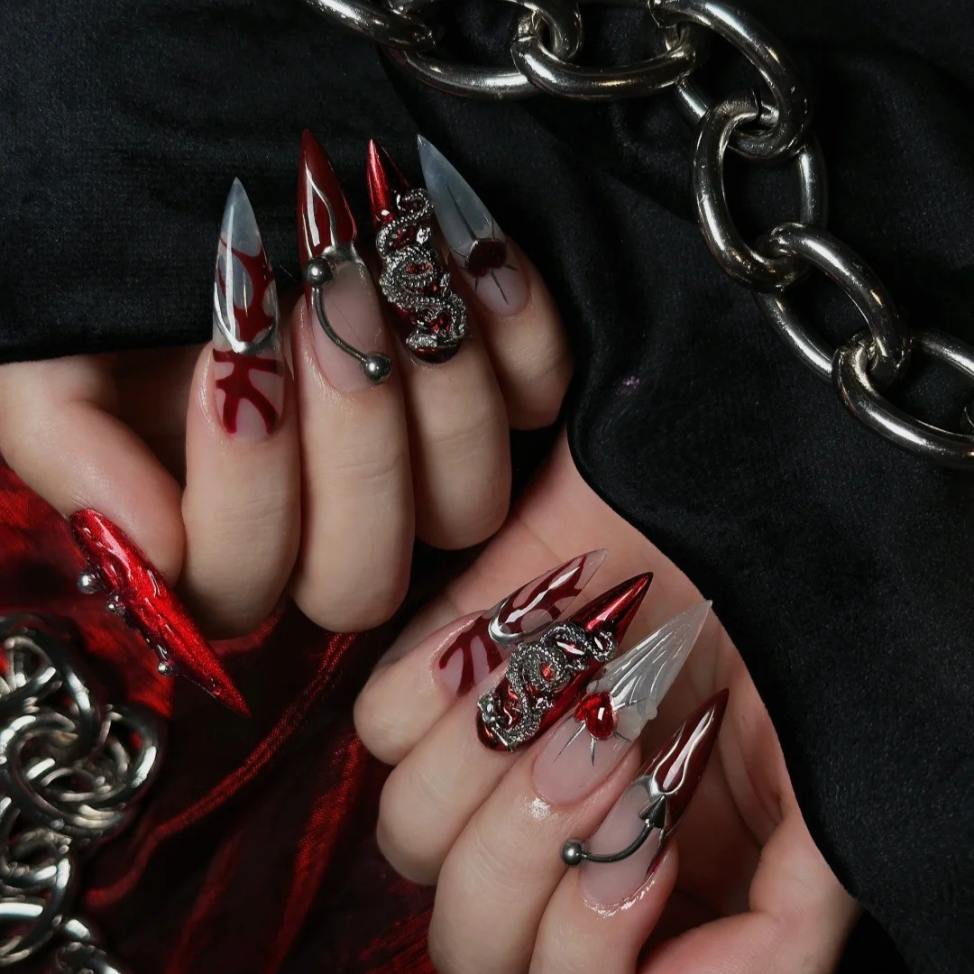 Noir Angel Stiletto Press-On Nails - Aninail