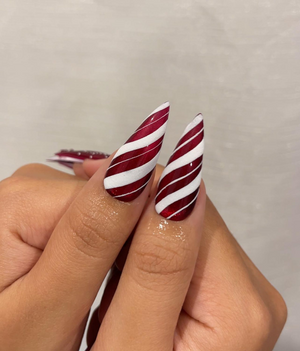 Red Christmas Press On Nails | Red Glitter Holiday Nails | Festive Winter Nail Art | Sparkling Christmas Press Ons| Holiday Glam Set|OC236HC