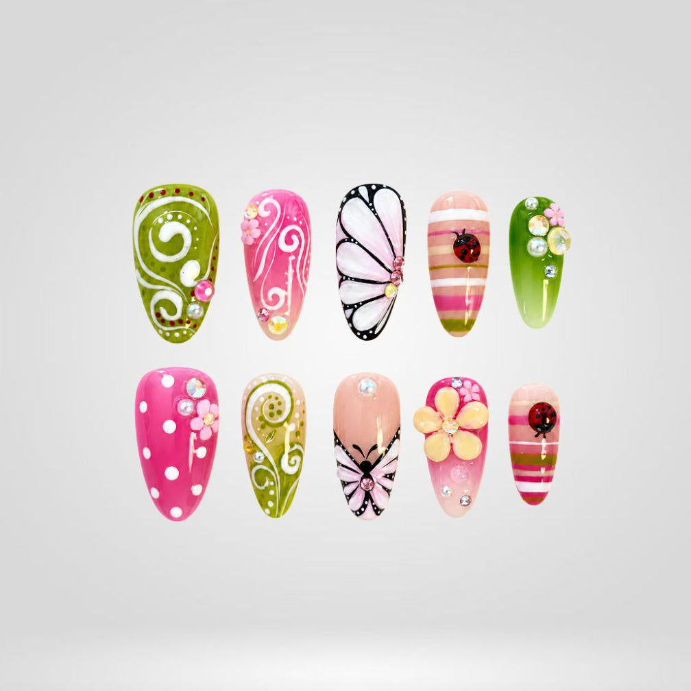 Garden Muse 3D Floral Press-On Nails - Aninail