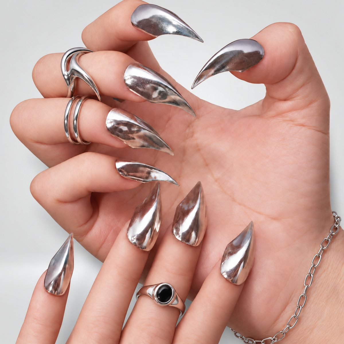 Liquid Metal Claw Press-On Nails - Aninail