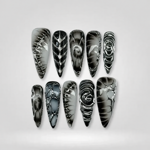 Chrome Kiss Y2K Metallic Press-On Nails - Aninail