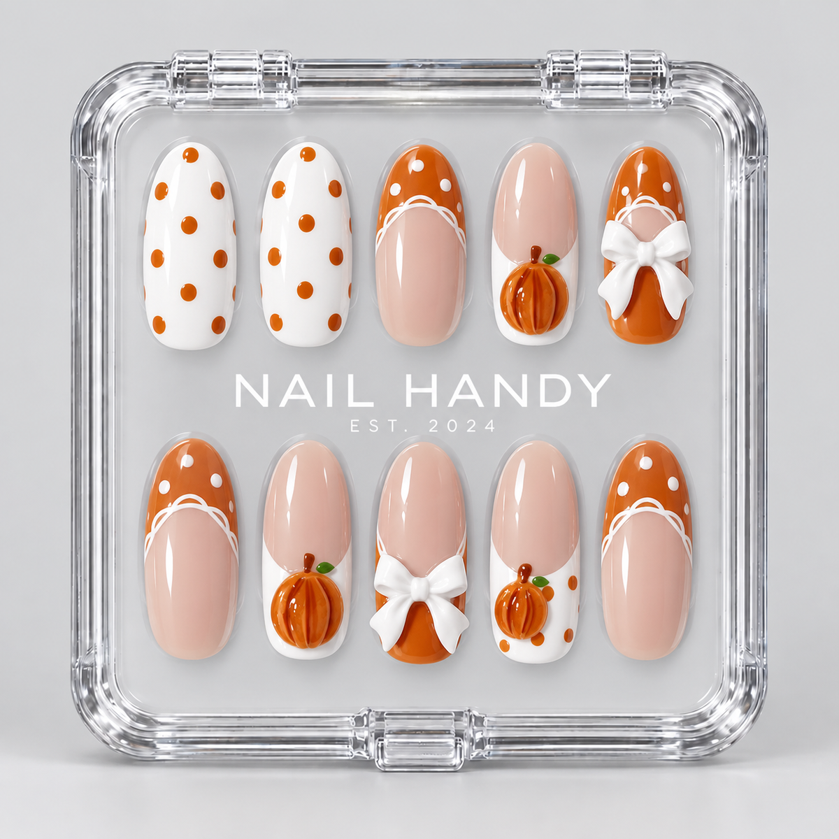 Pumpkin Picnic Halloween Almond Press-On Nails - Aninail