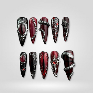 Creepy Whispers Skull & Eyes Press-On Nails - Aninail