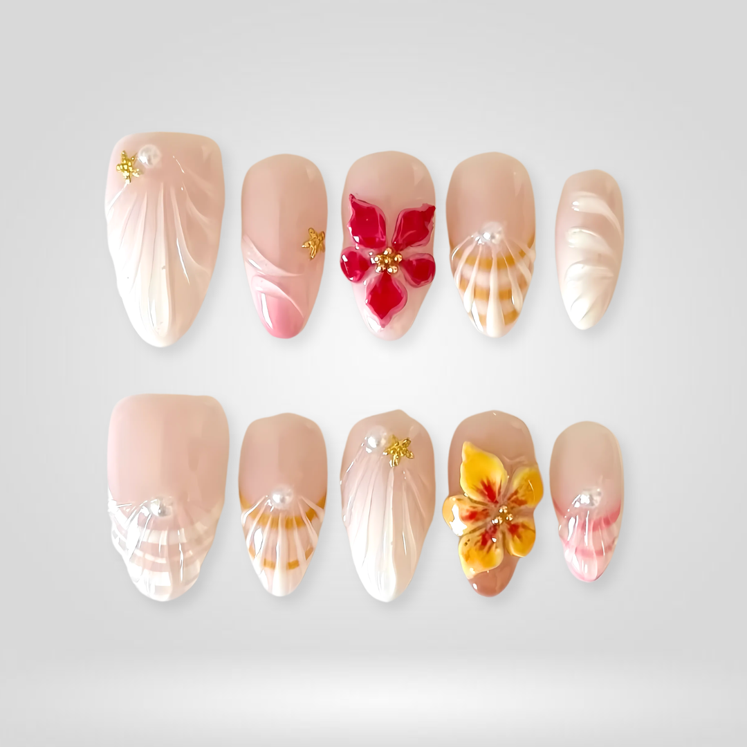 Seaside Muse Koi Ocean Press-On Nails - Aninail