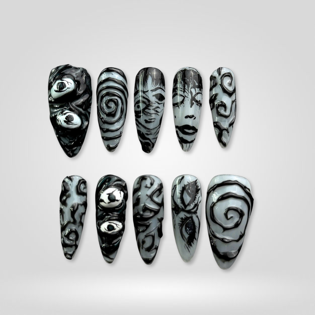 Creepy Whispers Skull & Eyes Press-On Nails - Aninail