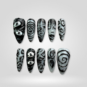 Creepy Whispers Skull & Eyes Press-On Nails - Aninail