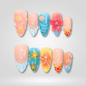 Seaside Muse Koi Ocean Press-On Nails - Aninail