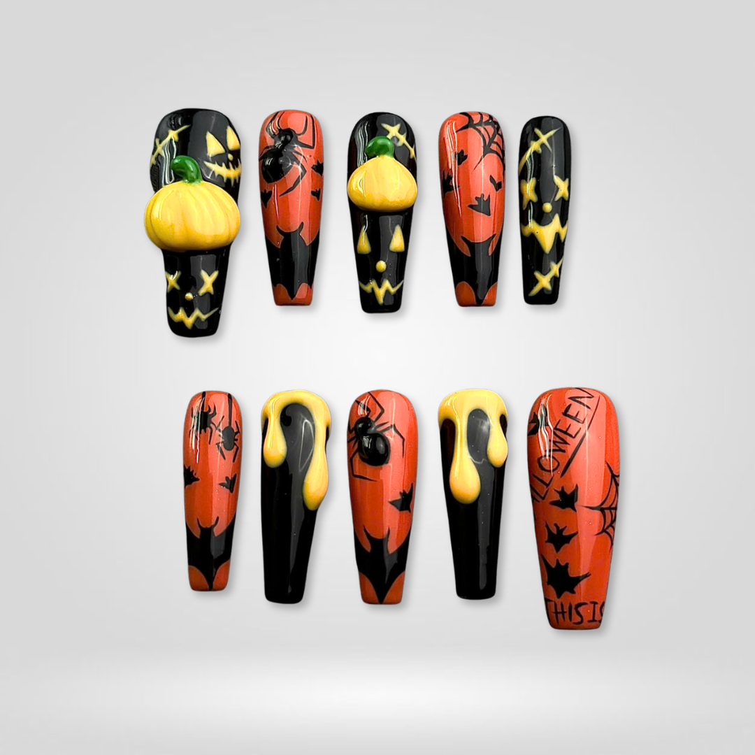 Phantom Glow Halloween Press-On Nails - Aninail