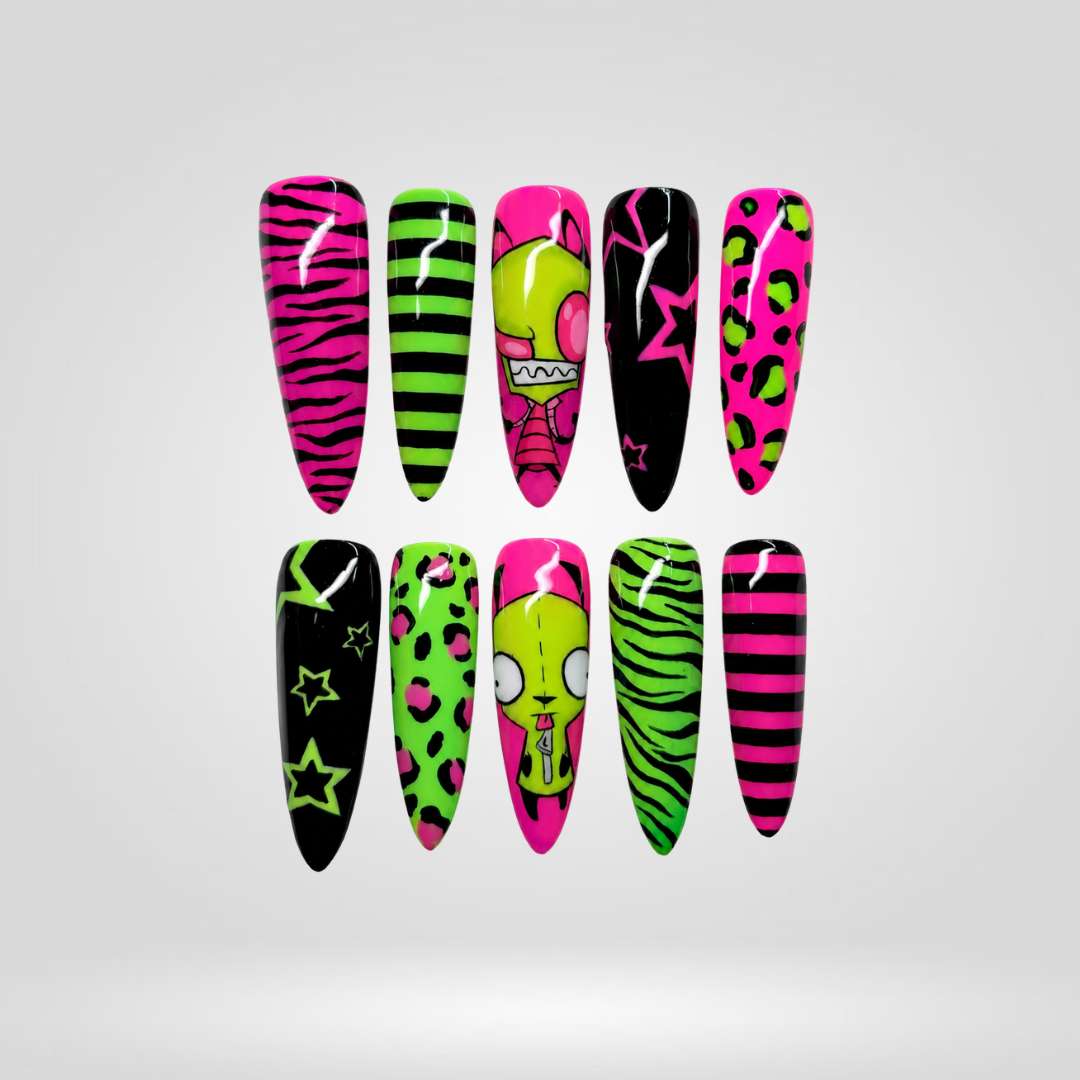 Neon Toxic 3D Press-On Nails - Aninail