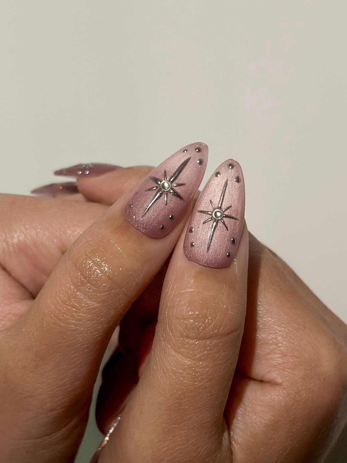 Gothic Sigil Luxury Press On Nails | Nude Rose Gothic Nail Art | Nude Rose Gothic Press Ons | Occult Symbol Set | OB1007EC